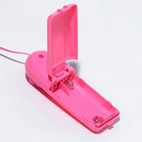 Розовое гладкое виброяйцо с выносным пультом - анодированный пластик (ABS)