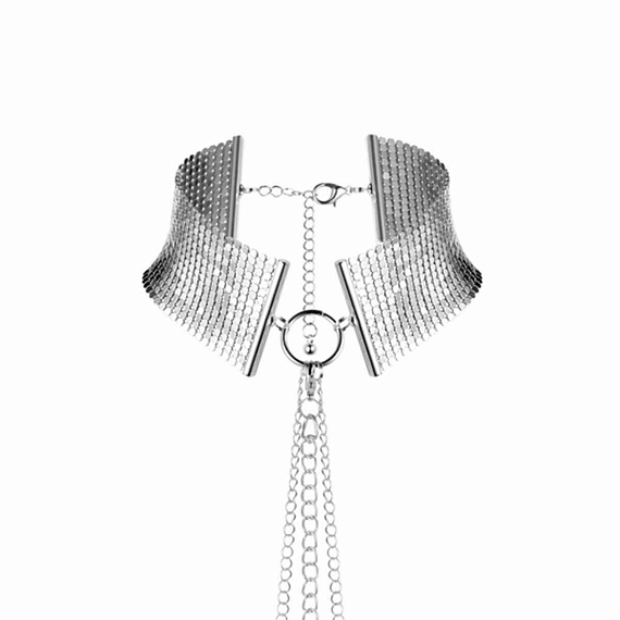 Серебристый ошейник с цепочками Desir Metallique Collar - металл