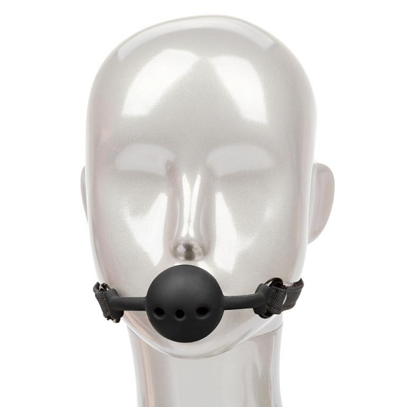Черный силиконовый кляп-шар Breathable Ball Gag от Intimcat