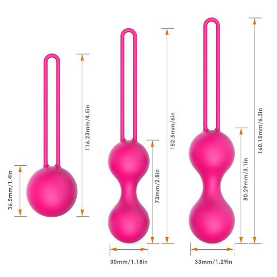 Набор из трех розовых вагинальных шариков Erokay от Intimcat