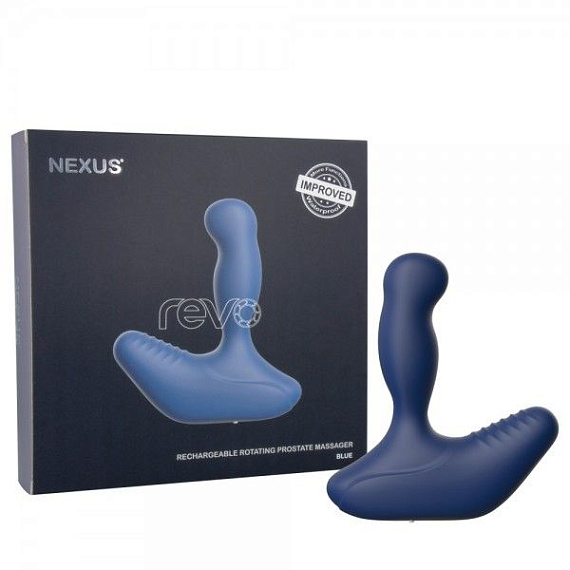 Синий вибромассажер простаты NEXUS REVO 2.0 с вращающейся головкой - силикон
