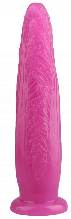 Розовая рельефная анальная втулка - 28 см. от Intimcat