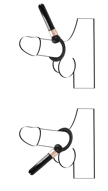 Чёрное эрекционное кольцо с вибростимулятором Penisring mit Minivibrator от Intimcat