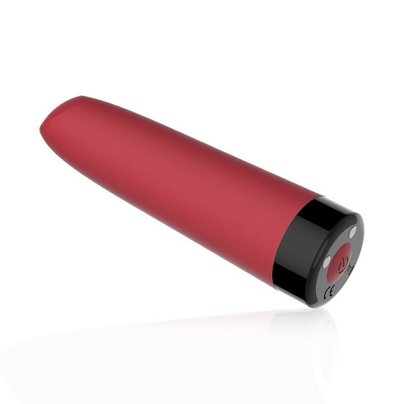 Красный мини-вибратор Awaken со скошенным кончиком - 10 см. - силикон