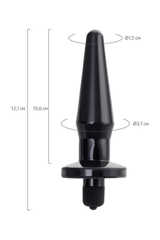 Черная анальная втулка Lacerta с вибрацией - 12,1 см. - фото 6