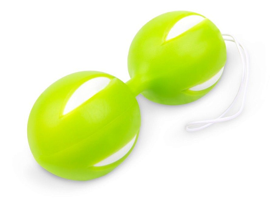 Зеленые вагинальные шарики с петелькой - силикон