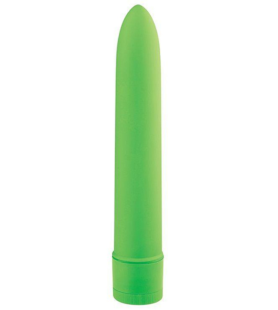 Зелёный классический вибратор BASICX MULTISPEED VIBRATOR GREEN 7INCH - 18 см.