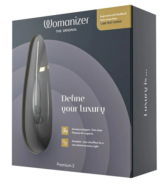 Черный клиторальный стимулятор Womanizer Premium 2 - фото 6
