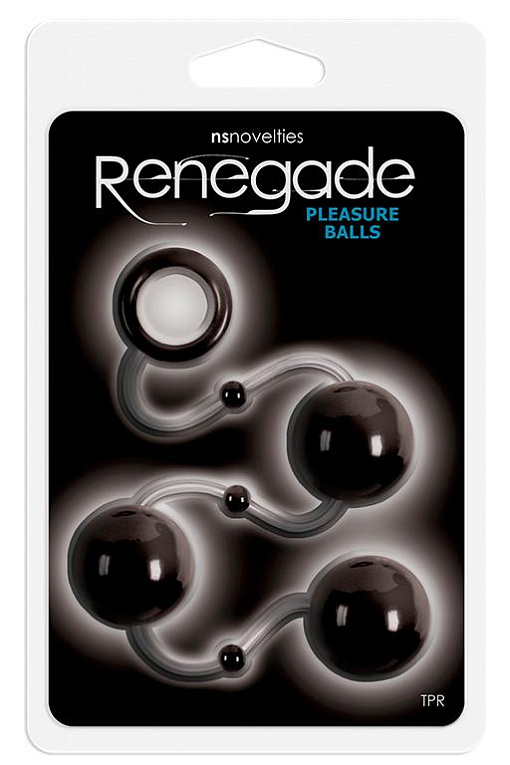 Чёрные анальные шарики Renegade Pleasure Balls