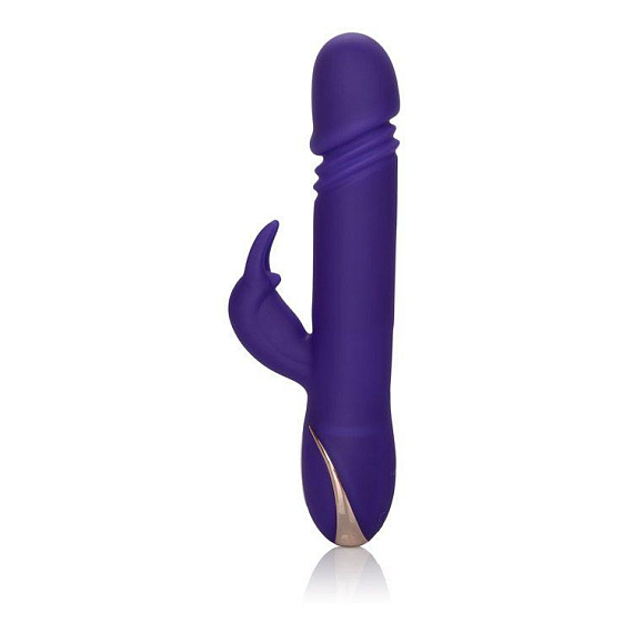 Фиолетовый вибратор с поступательным движением Jack Rabbit Signature Silicone Thrusting Rabbit - 20 см. - фото 5