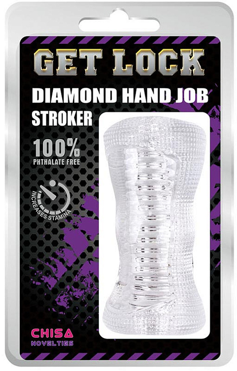 Прозрачный рельефный мастурбатор Diamond Hand Job - термопластичный эластомер (TPE)
