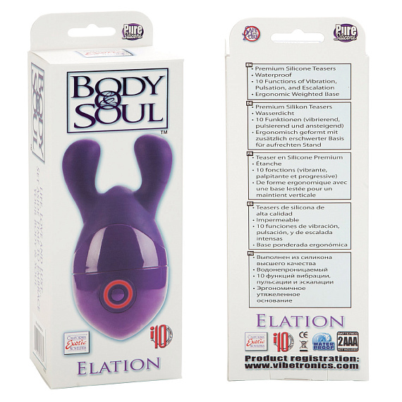 Фиолетовый вибромассажер Body   Soul Elation Massager - фото 6