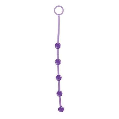 Фиолетовая анальная цепочка с 5 шариками JAMMY JELLY ANAL 5 BEADS VIOLET - 38 см.