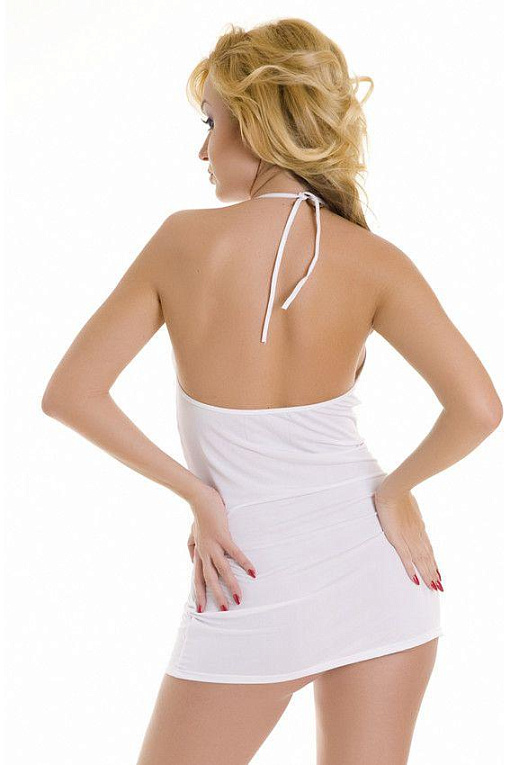 Платье с тонкими лямочками и пряжками под грудью - 82% нейлон, 18% эластан