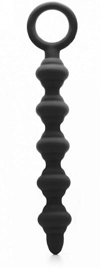 Чёрная анальная цепочка Wrick Black - 18 см.