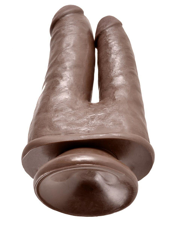 Коричневый анально-вагинальный фаллоимитатор Double Penetrator - 20,9 см. от Intimcat