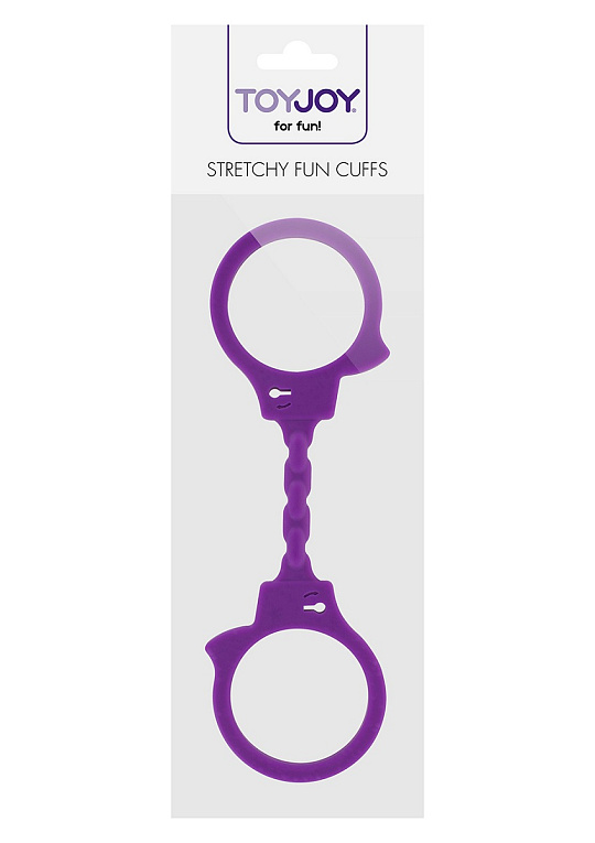 Фиолетовые эластичные наручники STRETCHY FUN CUFFS - силикон