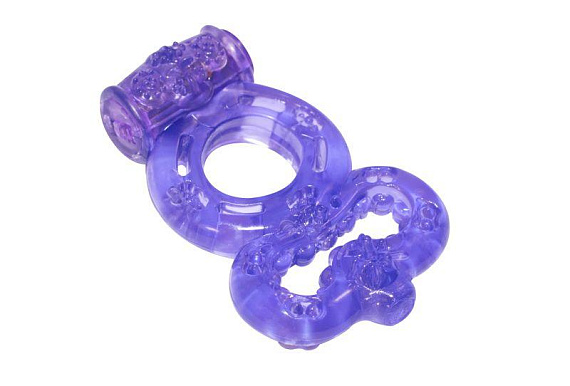 Фиолетовое эрекционное кольцо Rings Treadle с подхватом - Термопластичная резина (TPR)