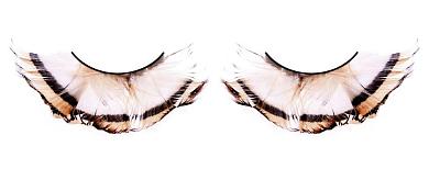 Бежево-коричневые реснички-перья