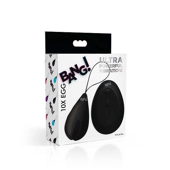 Черное виброяйцо с пультом ДУ 10X Silicone Vibrating Egg от Intimcat