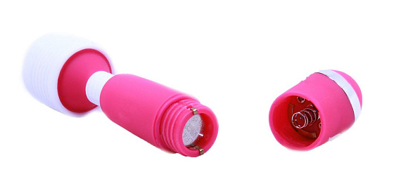 Розовый мини-вибратор с белой головкой на гнущейся шее Rose Wish - анодированный пластик, силикон