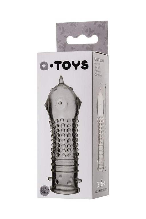 Прозрачная закрытая насадка на пенис TOYFA A-Toys - 14,7 см. от Intimcat