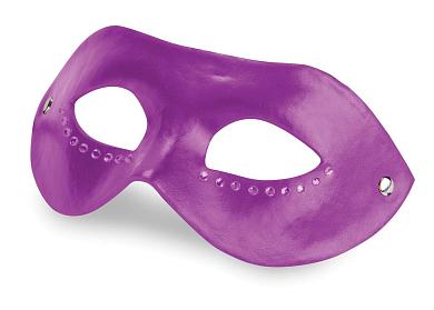 Фиолетовая кожаная маска со стразами Diamond Mask