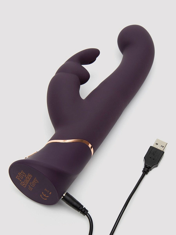 Фиолетовый вибратор-кролик Greedy Girl G-Spot Stroker Rabbit Vibrator - 24,1 см. Fifty Shades of Grey