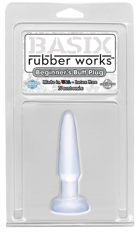 Прозрачная анальная пробка Beginners Butt Plug - 10,9 см. - поливинилхлорид (ПВХ, PVC)