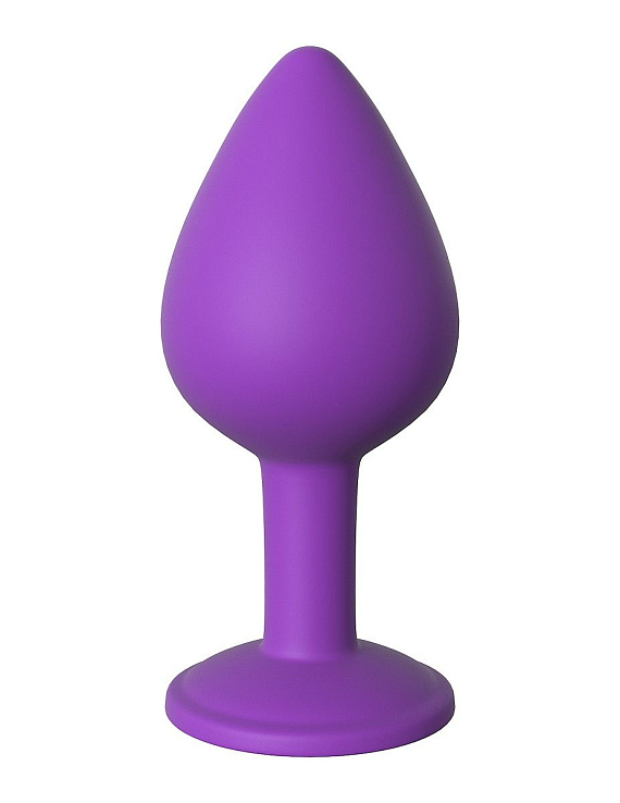 Фиолетовая анальная пробка со стразом Her Little Gem Medium Plug - 8,3 см. от Intimcat
