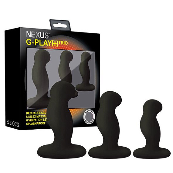 Набор из 3 черных вибровтулок Nexus G-Play+ Trio Nexus Range