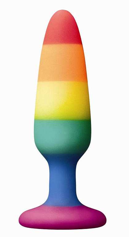 Радужная пробка Colours Pride Edition Pleasure Plug Small - 11 см.