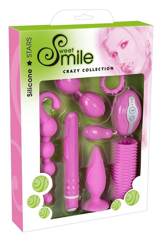 Розовый набор секс-игрушек - ABS-пластик, силикон