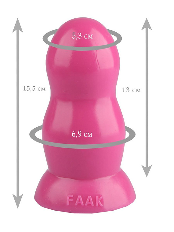 Розовая гладкая анальная втулка - 15,5 см. - эластомер (полиэтилен гель)