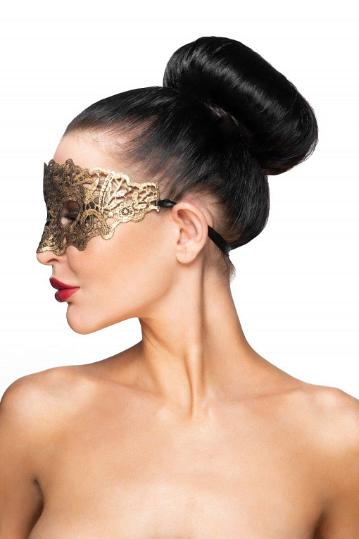 Золотистая карнавальная маска  Каус от Intimcat