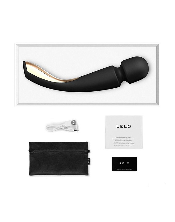 Черный вибромассажёр Lelo Smart Wand 2 Large - 30,4 см. - анодированный пластик, силикон