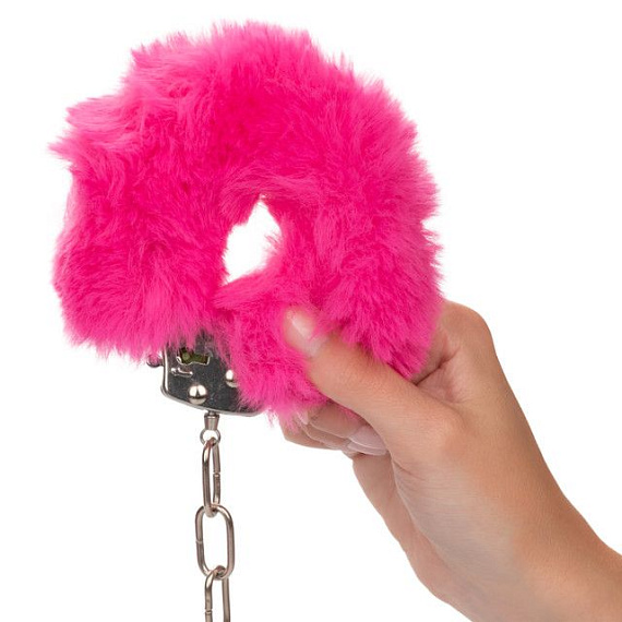 Металлические наручники с розовым мехом Ultra Fluffy Furry Cuffs - фото 5