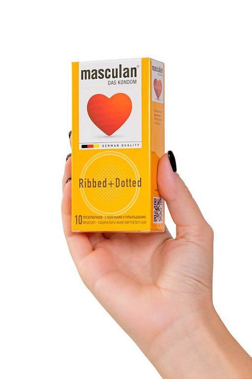 Презервативы с колечками и пупырышками Masculan Ribbed+Dotted - 10 шт. Masculan