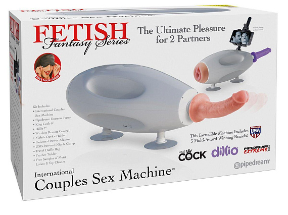 Вибромассажер для пар с пультом ДУ International Couples Sex Machine - Термопластичная резина (TPR)