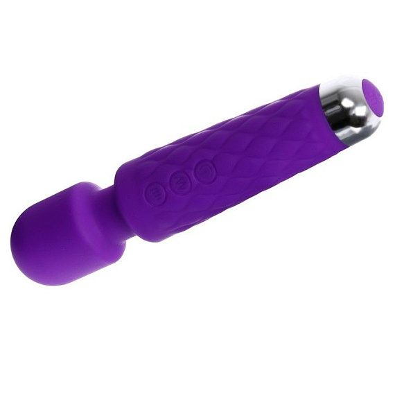 Фиолетовый wand-вибратор с подвижной головкой - 20,4 см. - фото 5