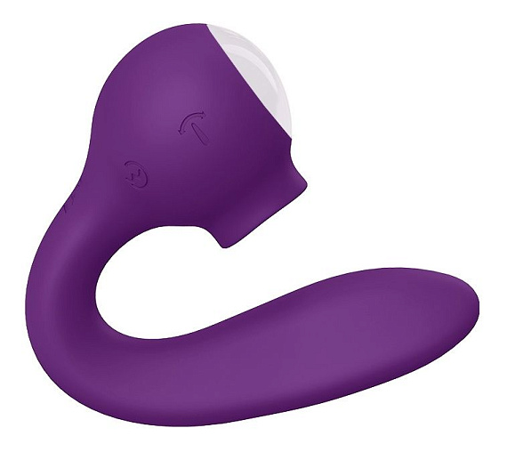 Фиолетовый универсальный вибратор Drago с язычком - 18,3 см. - силикон
