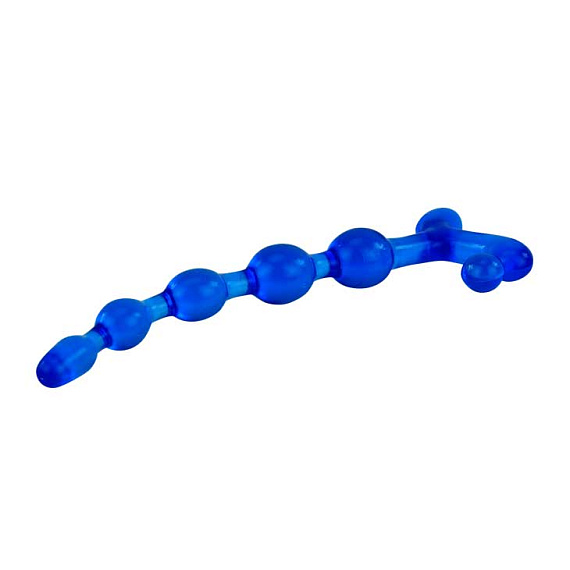 Синий анальный стимулятор из TPR - 22 см. - термопластичная резина (TPR)