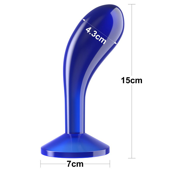 Синяя анальная втулка Flawless Clear Prostate Plug 6.0 - 15 см. от Intimcat