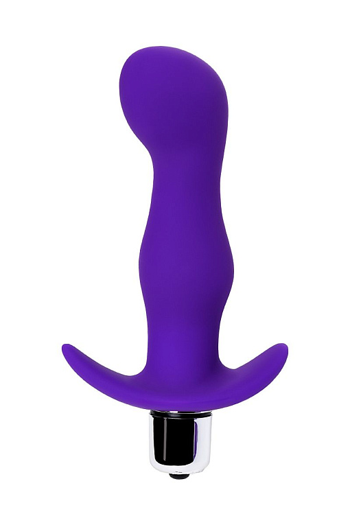 Фиолетовая изогнутая анальная вибропробка - 12,9 см. от Intimcat