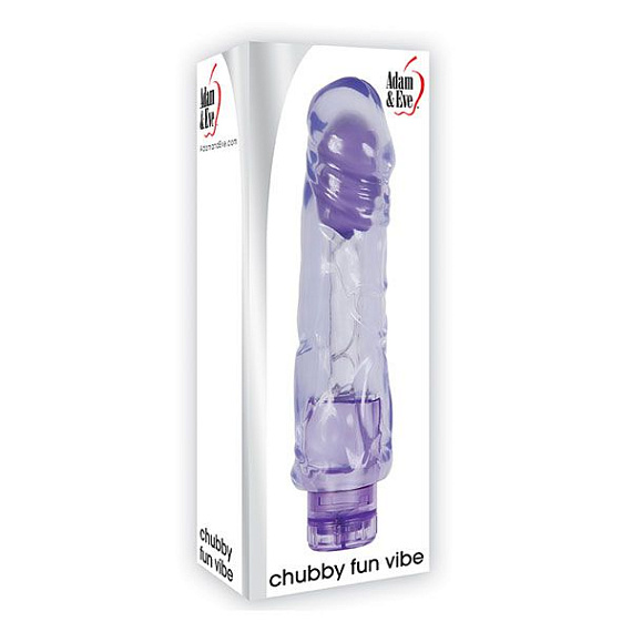 Фиолетовый вибратор-реалистик CHUBBY FUN VIBE - 19 см. - термопластичная резина (TPR)
