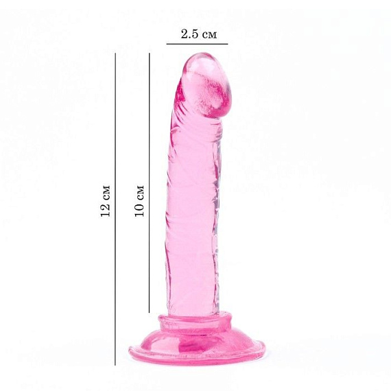 Розовый анальный фаллоимитатор на присоске - 12 см. - фото 5