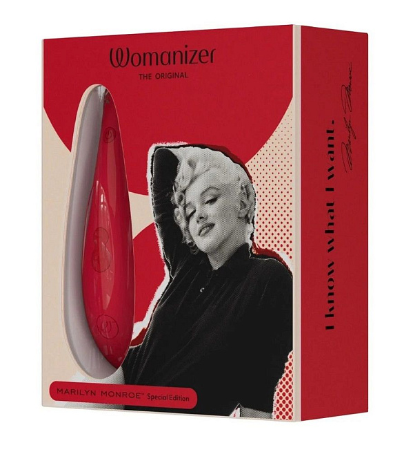 Красный бесконтактный клиторальный стимулятор Womanizer Marilyn Monroe Special Edition от Intimcat