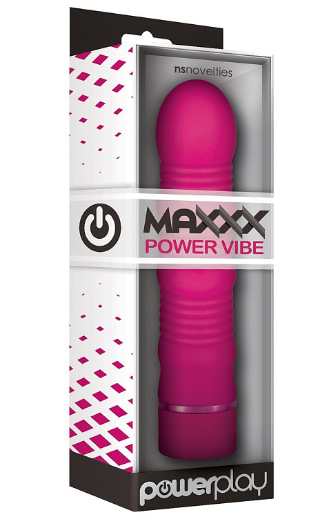 Ярко-розовый водонепроницаемый вибромассажер PowerPlay Maxx Power Vibe - 19 см. - силикон