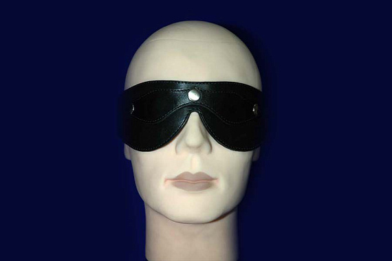 Чёрная маска на глаза Zorro со съемными шорами - натуральная кожа