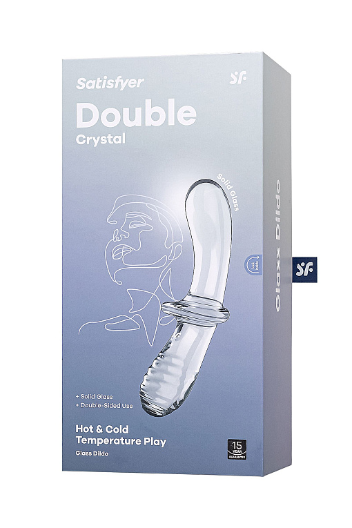 Прозрачный двусторонний стеклянный фаллоимитатор Satisfyer Double Crystal - 19,5 см. - фото 6
